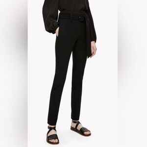 Theory Belted Cigarette Pant in Black Wool Blend Tapered Minimalist Womens 0